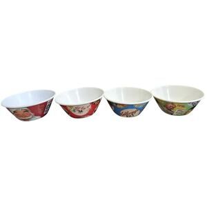 Kelloggs Cereal Bowls Fruit Loops Corn Flakes Rice Crispy Popcorn Brunch READ
